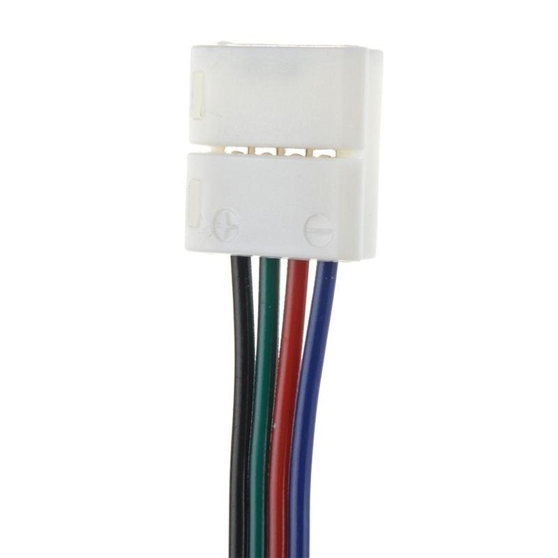 1 Adet 4 Pin 10mm RGB LED Şerit Konektörü Kaynaksız Konektör 5050 SMD RGB LED Şerit Konektörü Aksesuarları