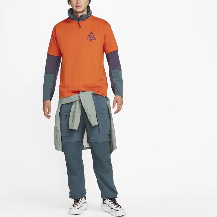 Nike ACG Letter Print Pattern Crewneck Short Sleeve T-Shirt Men Tops Orange FJ1131-893