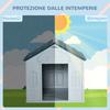 Plastic Weather-Resistant Dog House, for Indoors and Outdoors, Large Dogs - White and Blue