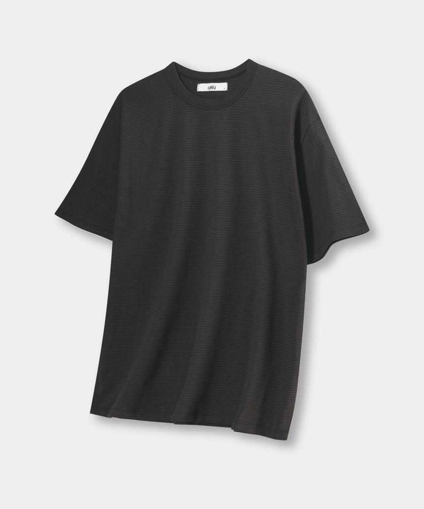 Lambeulla Binding Stripe Short Sleeve T-Shirt [Charcoal]