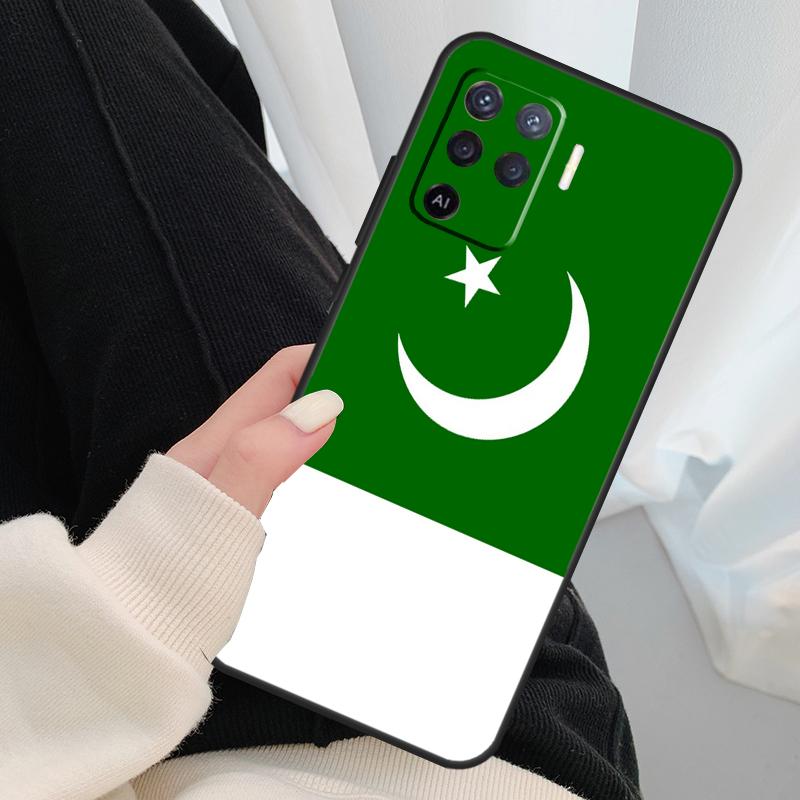 Pakistan Flag Banner Case For Oppo A54 A74 A94 A18 A57 A17 A77 A38 A58 A78 A98 A80 A60 A40 A96 A76 A16 A15 A5 Pro
