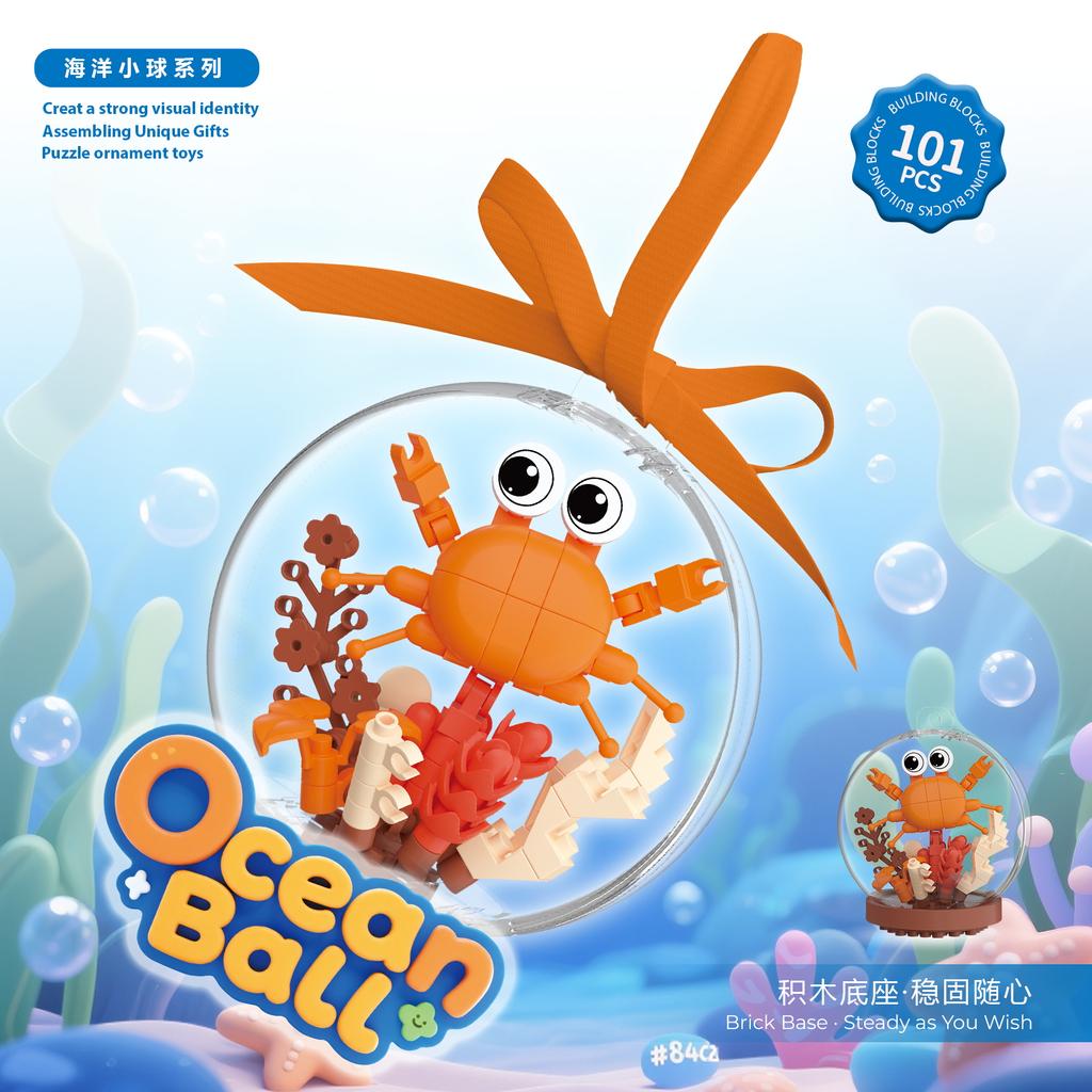 Neue Produkte Ozeanball Bausteine Montage Spielzeug Mikroblöcke Tiermodelle Lernspielzeug Desktop, Hängeornament