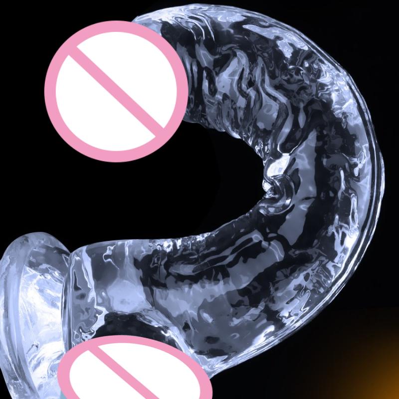 Realistic Soft Dildo for Women Beginner Transparent Penis with Strong Suction Cup Hands-Free Play for Adult Sex Masturbator