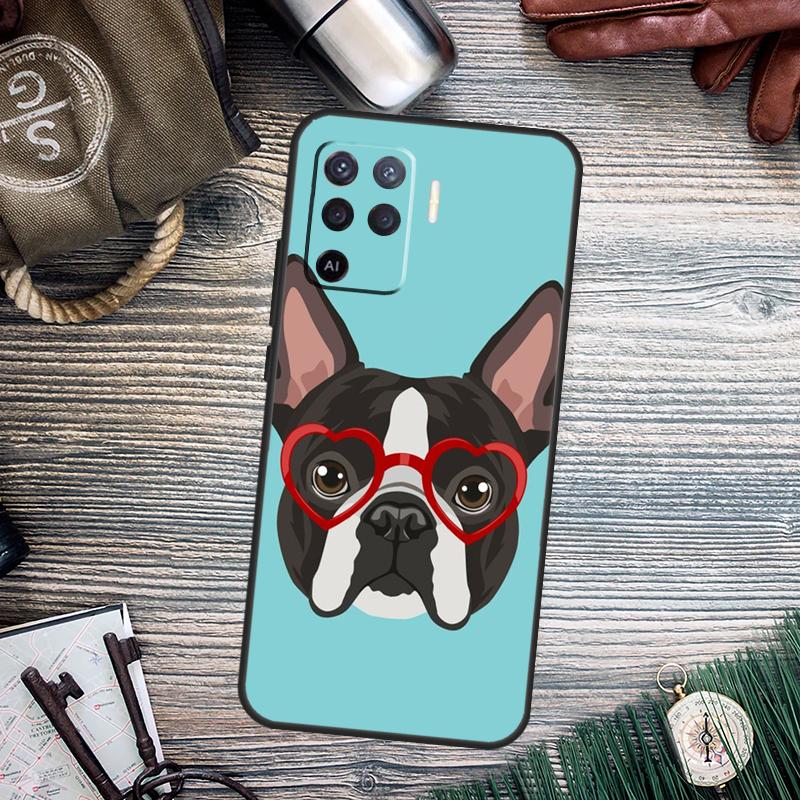 Boston Terrier Dog For OPPO A79 A54 A74 A94 A58 A78 A98 A5 A9 A53 A52 A72 A15 A16 A17 A57 A77 A76 A96 Case