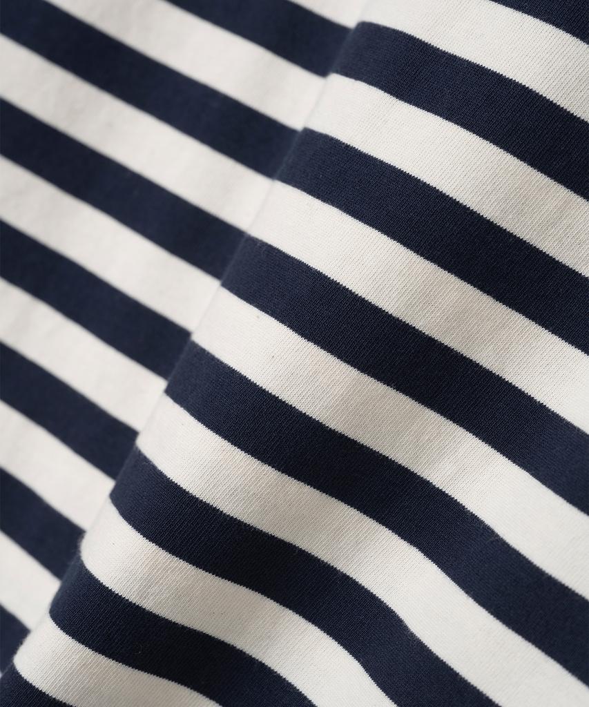 MILLO WOMEN Striped Warmer T-Shirt [Navy]