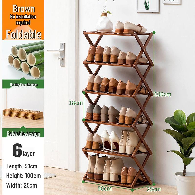 Compact Wooden Shoe Storage Rack: Multi-Layer, Dustproof Shoe Cabinet for Dorm or Entryway