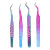 Tweezers For Eyelash Extension Colorful Stainless Steel Superhard Tweezers High Precision Anti-Static Makeup Tweezers
