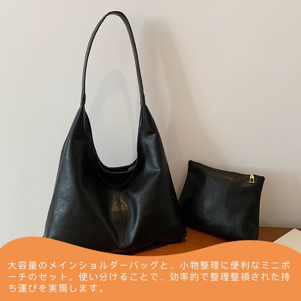 CHANGJIQ Shoulder Tote Handbag with Inner PU Perfect for and with Button Women's Bag, Bag, Pouch, Leather, Lightweight, Soft, Stylish, Simple,