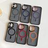 For Apple 16/15/14pm Phone Case Magnetic Metal Lens Frame Bracket Skin Feel for IPhone 17 Phone Case