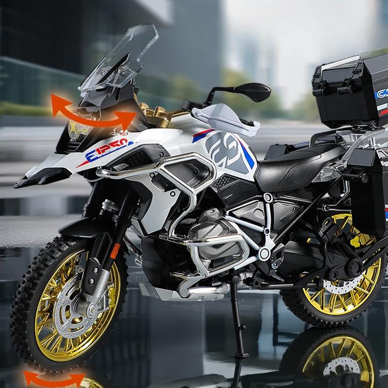 Simulation 1/10 Scale BMW R 1250 GS Adventure Alloy Motorbike Model Children Alloy Motorcycle Model Toy Collection Home Decor
