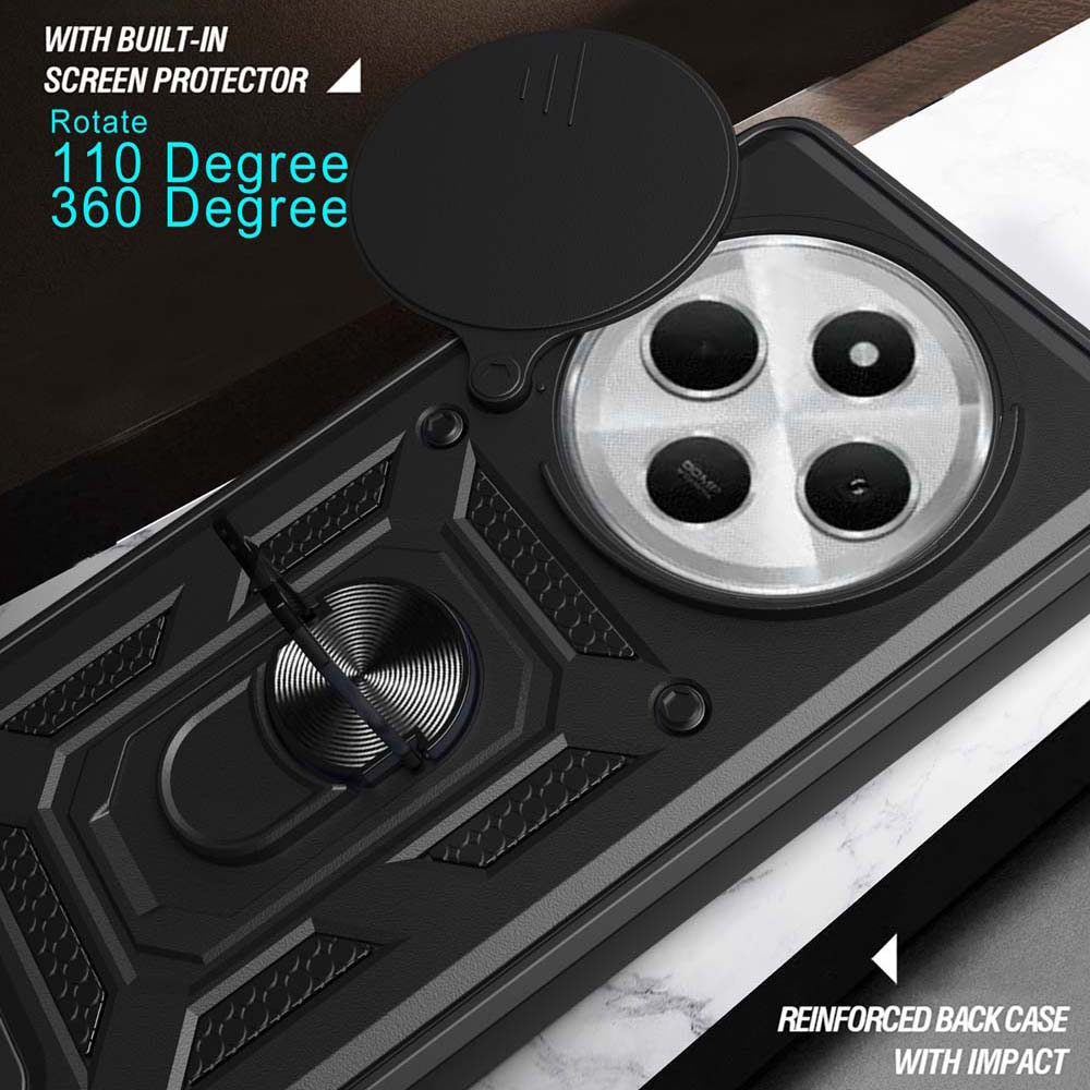 Shockproof Armor Case For Redmi 14C 4G Car Holder Phone Cover For Redmi 14C Camera Lens Protection Fundas
