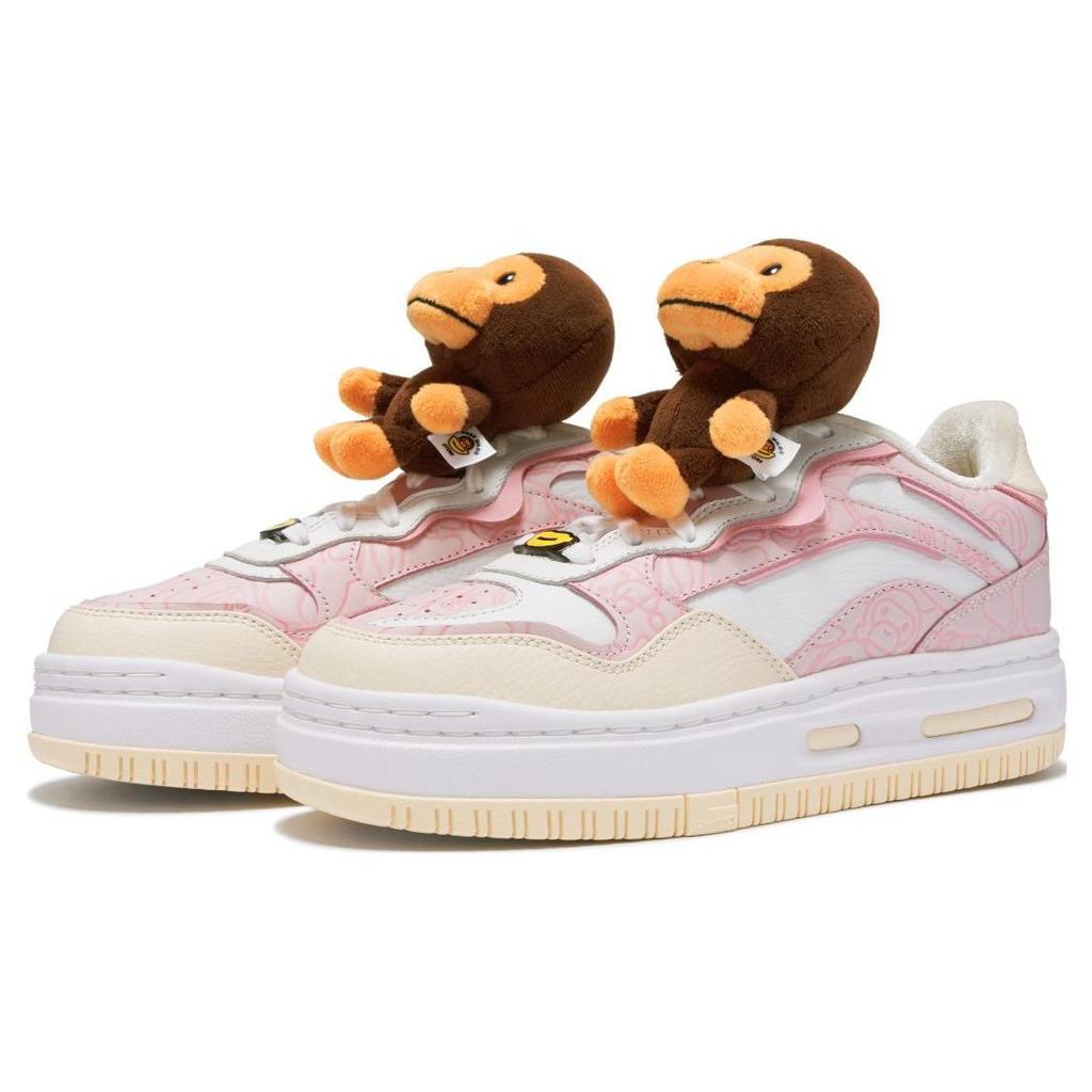 LiNing Baby Milo® Store X  Future C1 Non-Slip Wear-Resistant Low-Top Skate Shoes Women Sneakers White Pink AGCT506-1