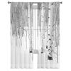 White Aspen Trees In Snow Netting Window Curtains Living Room Organza Yarn Sheer Voile Curtain Bedroom Cooking Area Home Decor Drape