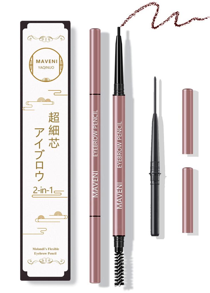 Maveni Eyebrow Pencil with Eyebrow Pencil Persian Resistant to and Sebum Ultra-fine Brush, Long-lasting (Includes Same-Color Refill) Water, Sweat,