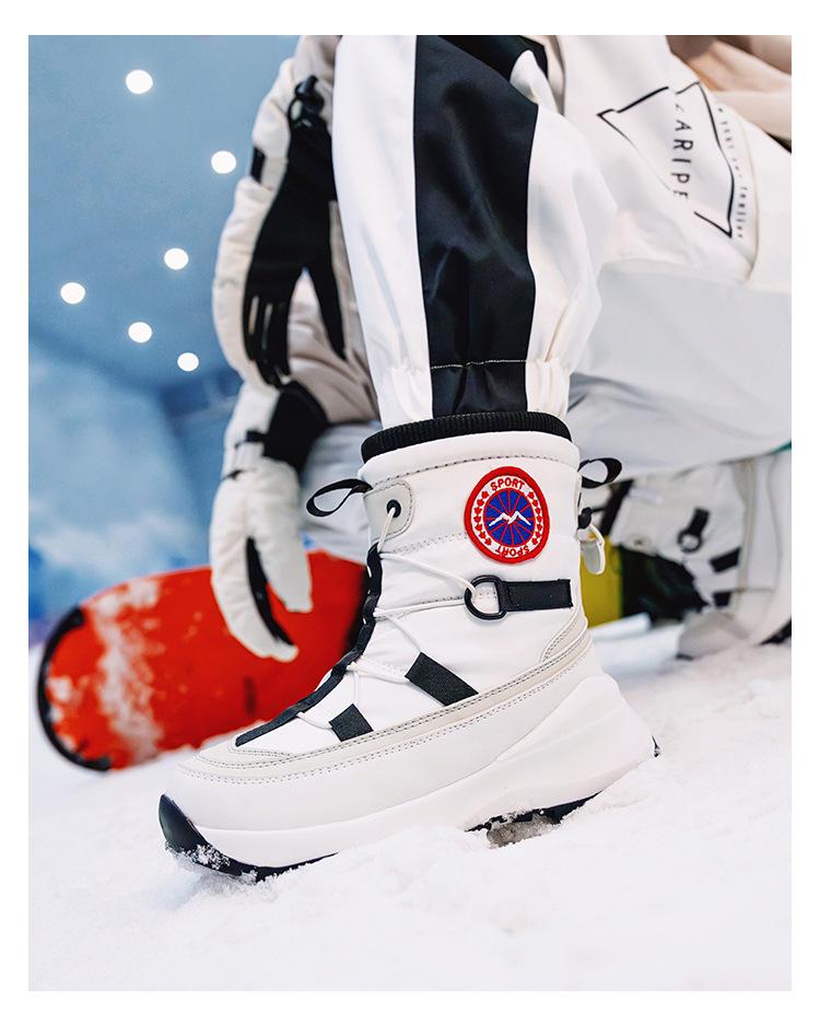 Unisex Snow Boots with Fleece Lining, Women's Cold-Resistant Travel Shoes, Non-Slip Waterproof Men's Footwear