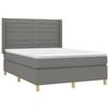 Maison Exclusive - Sommier à lattes de lit avec matelas Gris foncé 140x200cm Tissu
