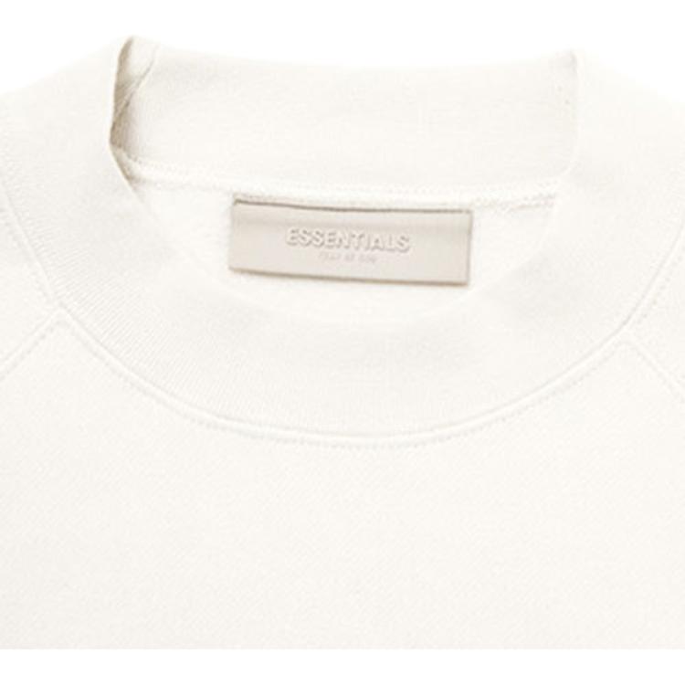 Fear of God Essentials FW21 Pullover Fleece Crewneck with Logo Print Men Sweatshirt Greige 192BT212240F