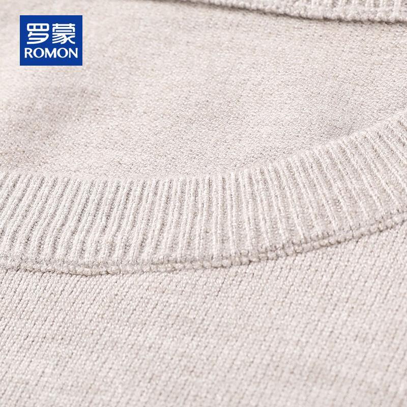 ROMON Men's Loose Fit Round Neck Knit Sweater