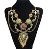 Ethnic Vintage Alloy Necklace With Geometric Pendant And Water Wave Chain For Women
