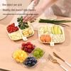 Multifunctional Kitchen Plate: Four-Grid Storage Tray for Ginger & Garlic Prep