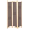 3-panel Room Divider Brown 120x170x4 Cm Fabric