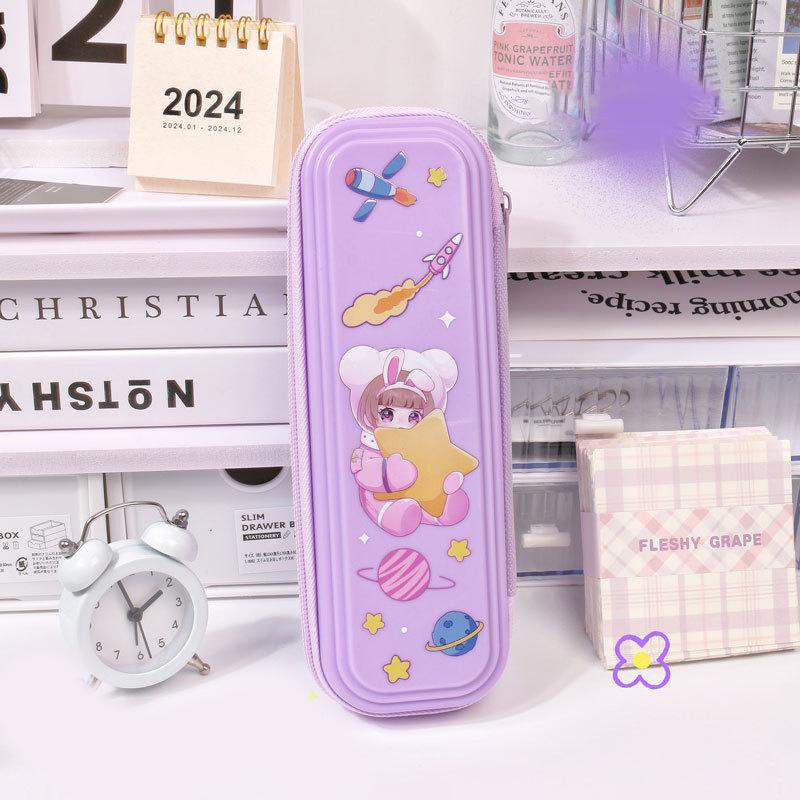 Cute Large Capacity Capybara Pen Bag Waterproof Single Layer Stationery Storage Bag Zipper Funny Pen Pouch Children