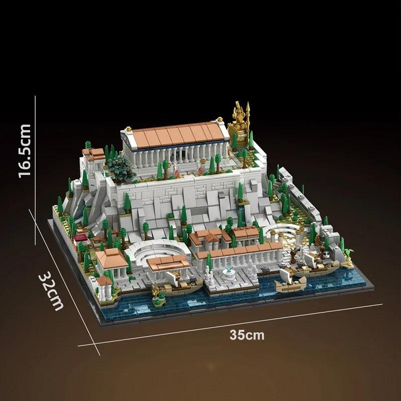 1988Pcs Creative Expert Moc Retro Greece Acropolis Of Athens Castle Building Blocks Model Tower Architecture Brick Toys Kid Gift