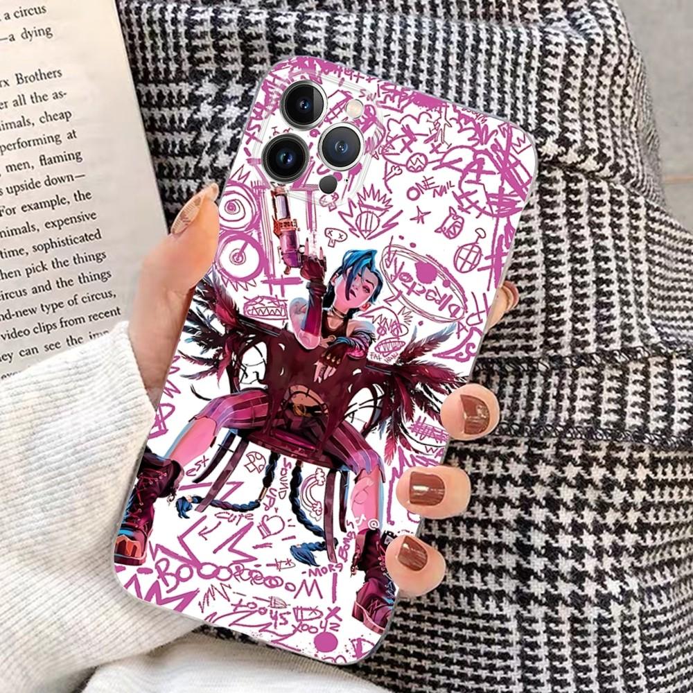 Anime Arcane J-Jinx-Vi Phone Case For IPhone 16 15 14 13 12 Mini 11 Pro XS Max X XR SE 6 7 8 Plus Soft Silicone Cover