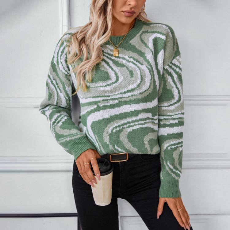 Vintage Solid Color O Neck Loose Long Sleeve Cardigan Sweater Top Knitwear Autumn Winter