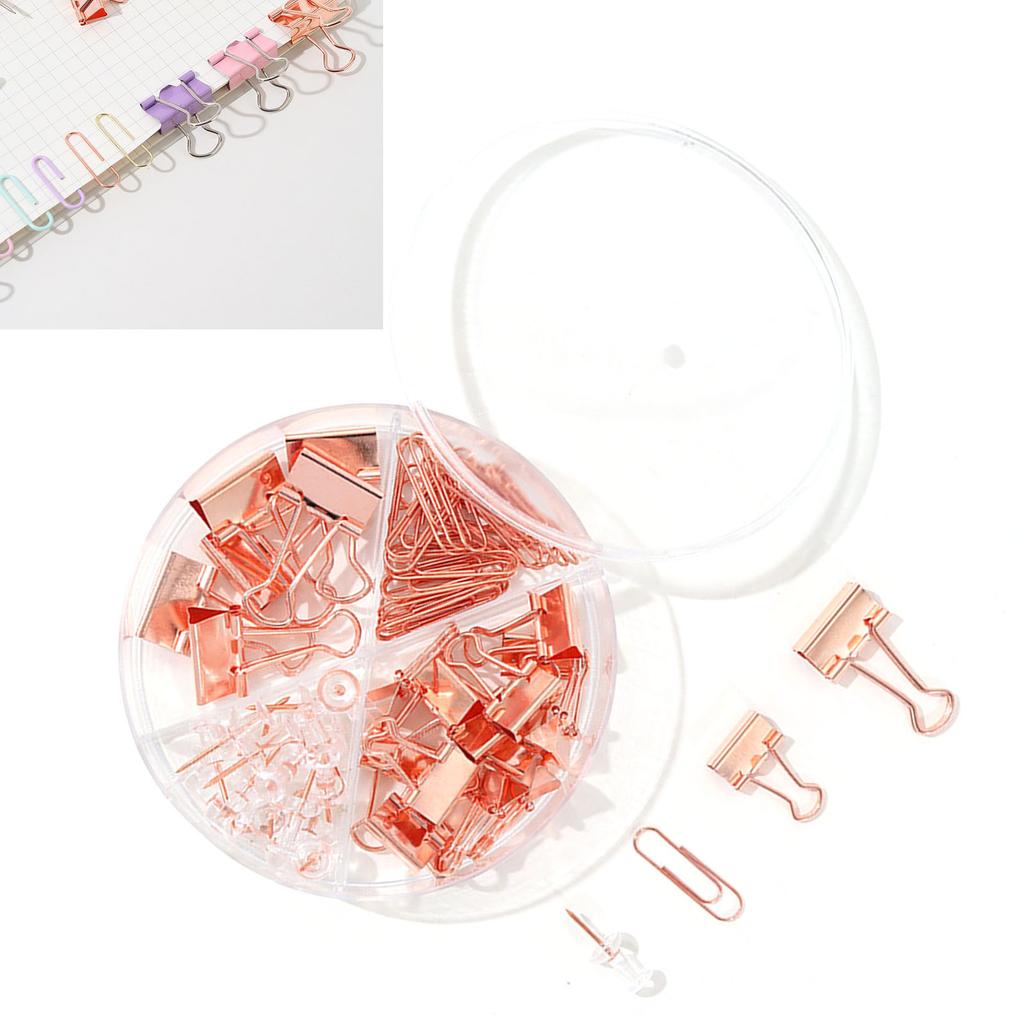 Paper Clips Binder Clips Assorted Multifunction Push Pins Sets with Box for Office School Document