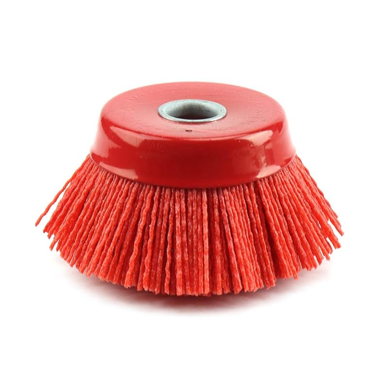 4'' x 5/8'' Nylon Filament Wheels Cup Brush Set for Angle Grinder Grit 120,Nylon Drill Brush Kit for Removal Rust Corrosion Paint(1Pcs-Gray Cup Rush)