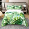 Dark Green Boho Duvet Cover Tropical Botanical Bedding Set Abstract Mid Century Palm Leaf Comforter Covers Plant Home Room Decor