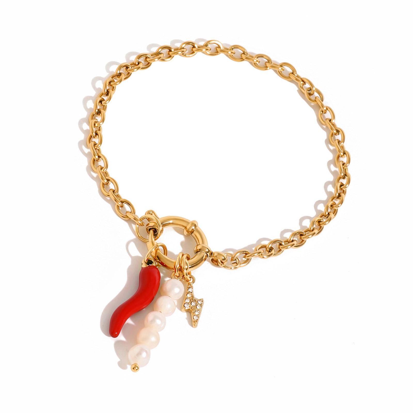 Elegant Bracelet with Pearls Pendant Trendy Pearls Charm Bracelet with Sturdy Metal Chain for Daily Wear Gatherings 1