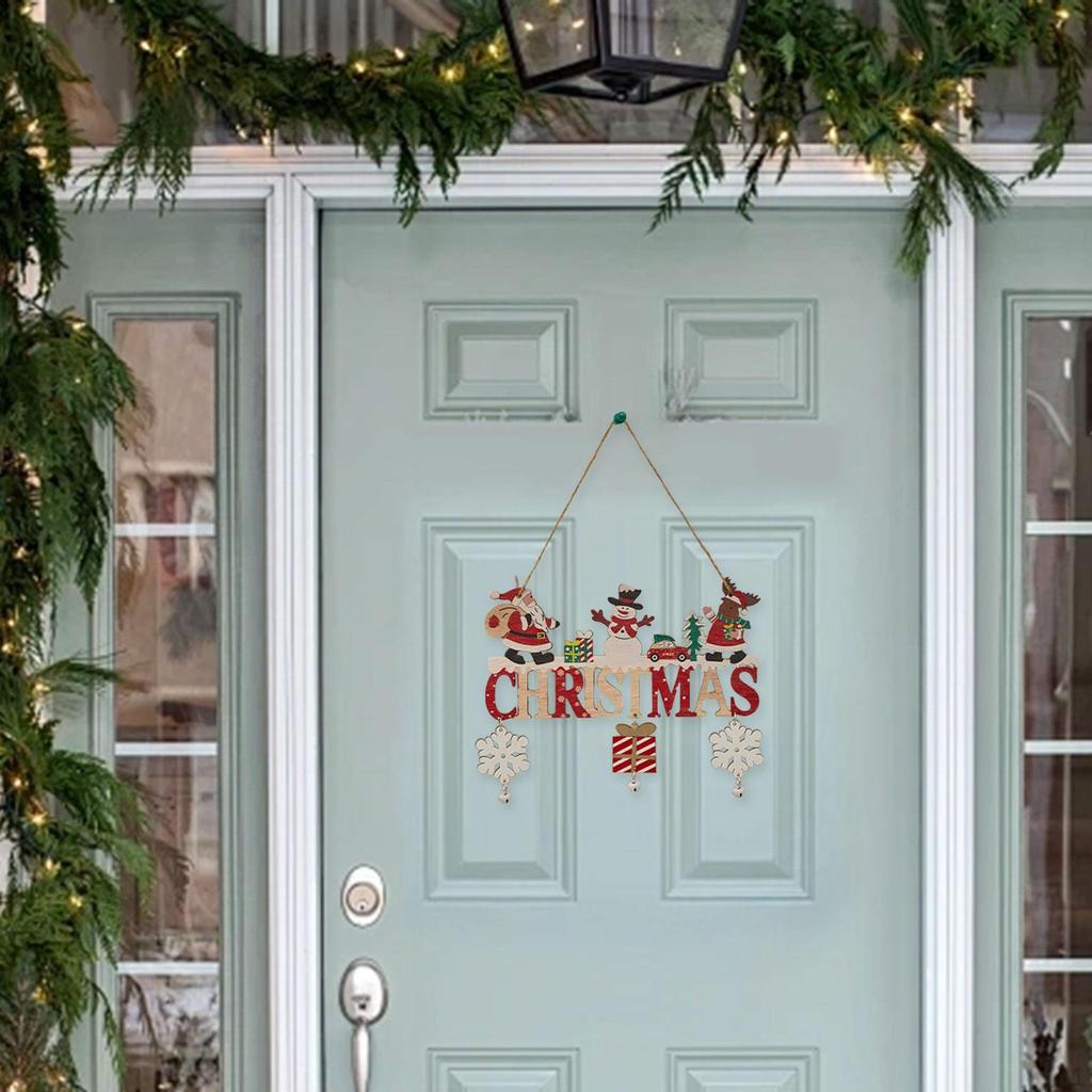 Christmas Wood Hanging Sign ,Xmas Welcome Door Decor Atmosphere Decoration for Wall
