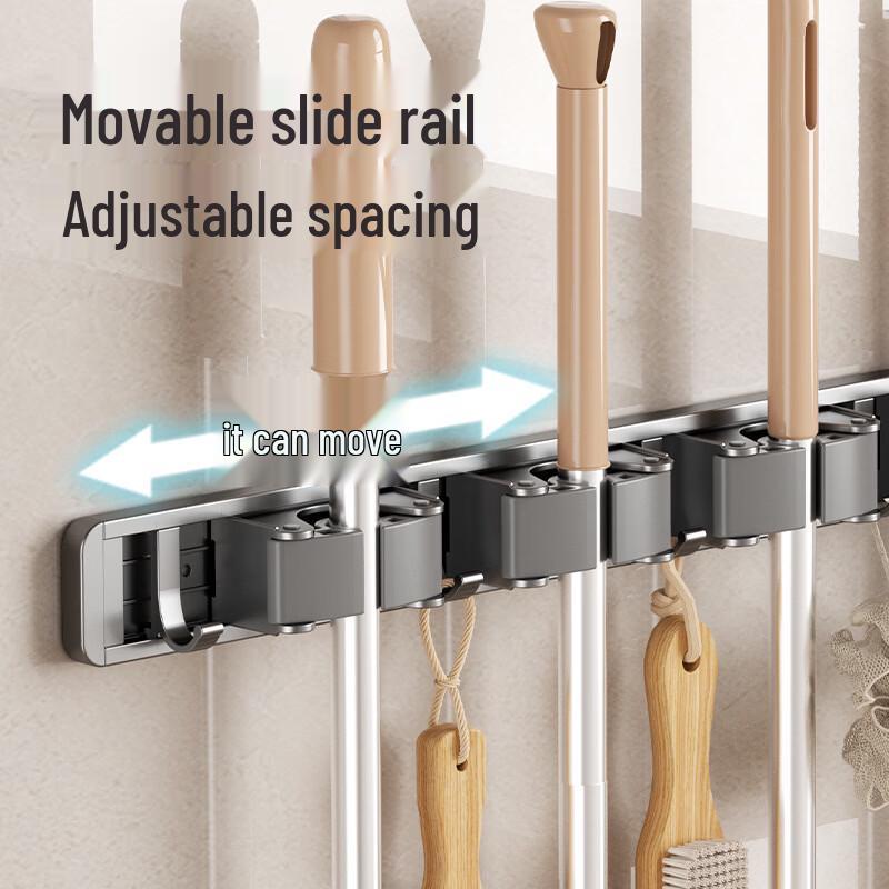 Punch-Free Wall-Mounted Mop & Broom Organizer