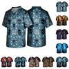 Haut d'uniforme pour homme avec imprimé Halloween, col en V, poches, coupe confortable pour le travail quotidien