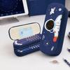 Astronaut Pencil Case for Kids Large Capacity Space Theme Pencil Pouch with Rocket Print Waterproof Thick Canvas Stationery Bag for Boys Girls