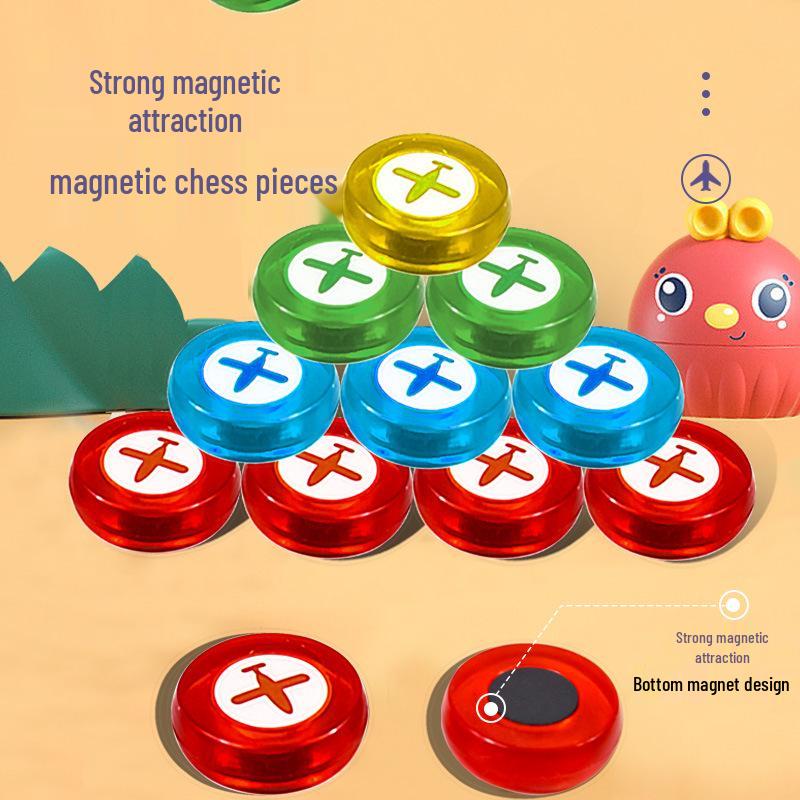 Set de șah magnetic All-in-One: Șah Aeroplan, Gomoku, Go, Xiangqi, Dou Shou Qi, Dame, Șah Militar - Jucărie Educativă pentru Copii