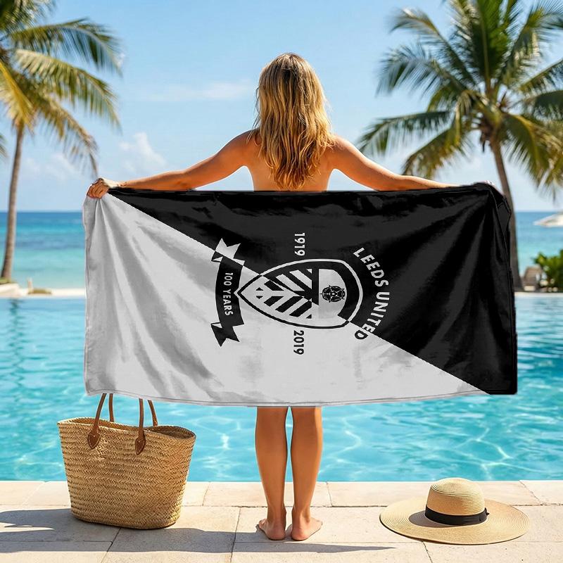Leeds United Fußball Strandtuch Weiches Mikrofaser Sommerhandtuch Schnelltrocknendes Saugfähiges Handtuch für Strand Schwimmbad Reisen
