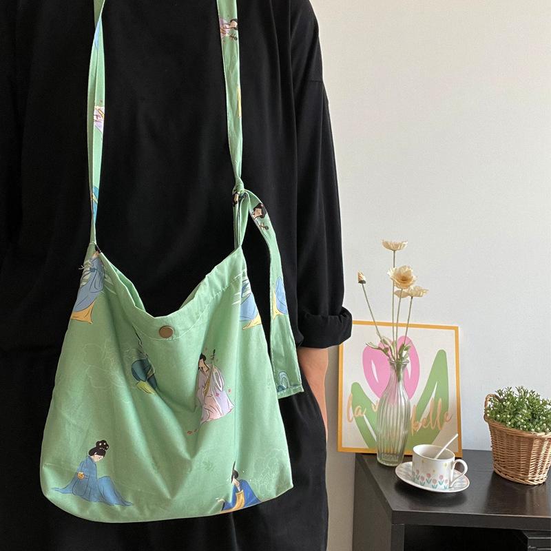 

New Chinese style Hanfu small bag Zen fresh bucket bag walking bag mini casual shoulder bag messenger bag