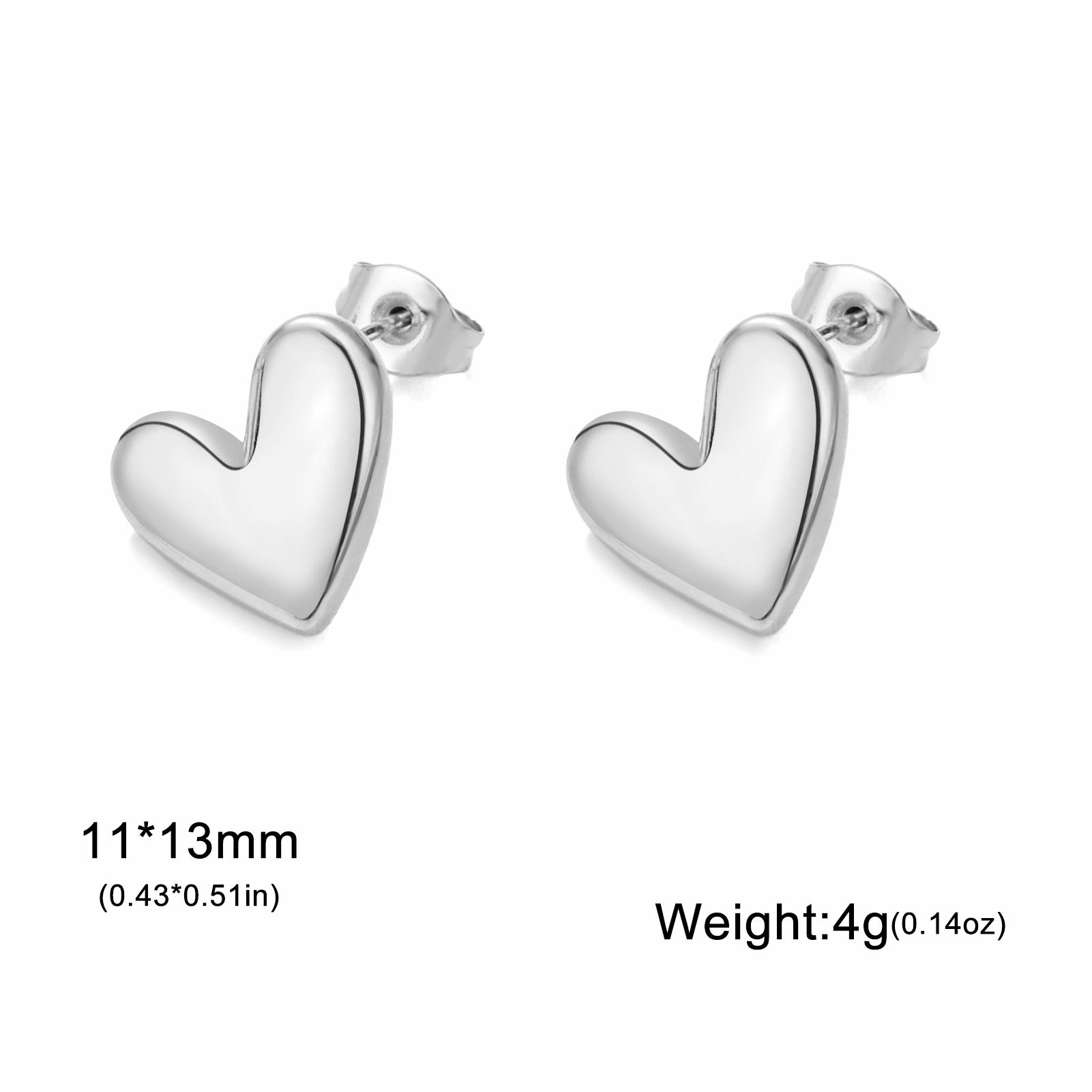 

Minimalist Gold Color Love Heart Stud Earrings for Women 2026 Trend Wedding Bridal Earrings Simple Fashion Jewelry Couple Gifts
