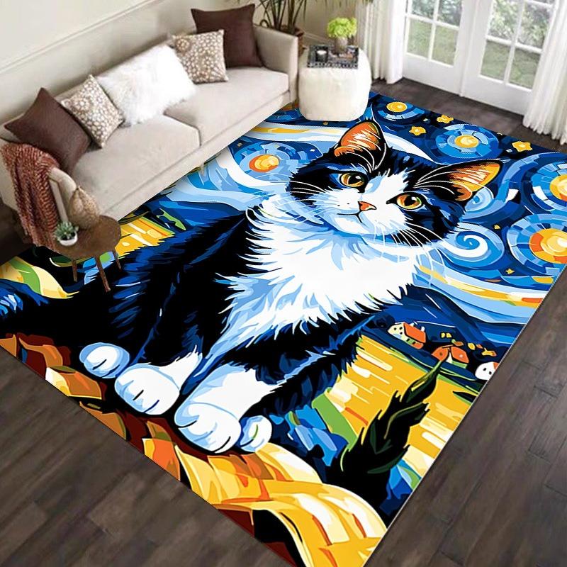 Skeleton and Animals Print Carpet for Home Living Room Bedroom Sofa Doormat Decor Large Area Rug Non-slip Floor Mat Fashionable