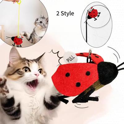 Katzen Teaser Stick Interaktives Lustiges Insekt Kätzchen Spielzeug Selbst Hoch Katze Spielen Sprechender Teaser Stab Spielzeug Austauschbarer Kopf Katzenzubehör