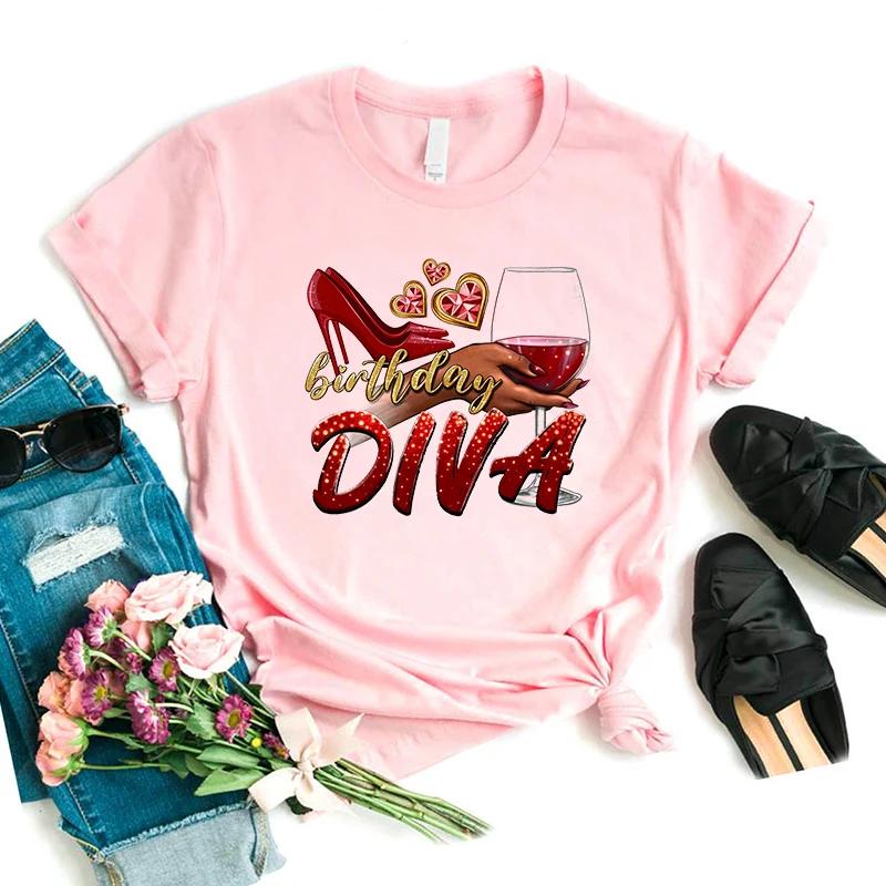 Watercolor Birthday Queen Butterfly Printed T Shirt Unisex Birthday Gift Tshirt Female Cool Summer Tops Tee Shirt Femme