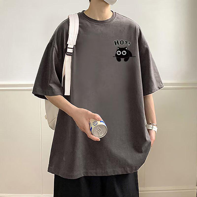 Men's Trendy Short-Sleeve T-Shirt: New Summer Style, Loose Fit, Versatile American Brand Casual Tee
