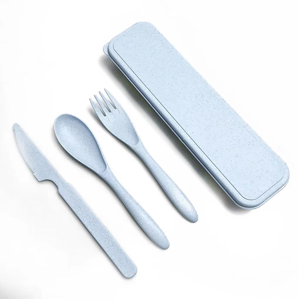 Portable Travel Utensils Set with Case Reusable Stainless Steel Silverware Flatware Camping Cutlery Include Fork Spoon Knife