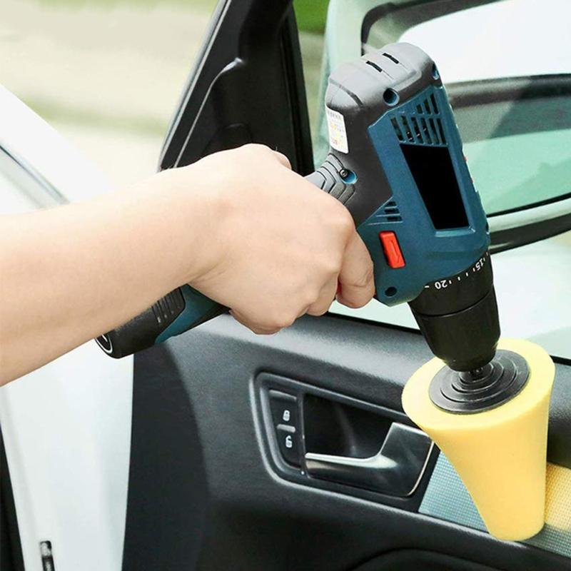 Car Polishing Pad Buffing Foam Sponge Pad Cone Polisher Buffer Pad Automotive Waxing for Car Wheel Headlight Polishing