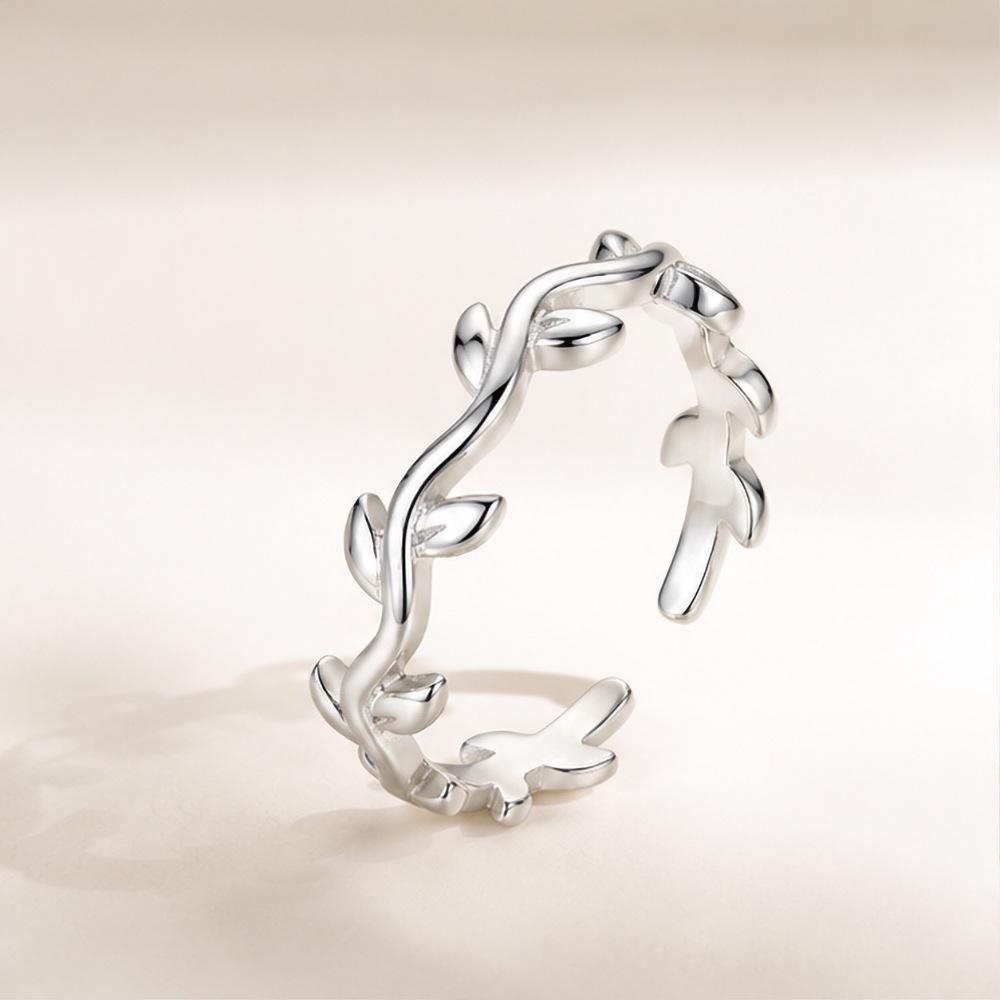 Adjustable S925 Sterling Silver Branch & Vine Ring - Mori-kei Natural Artistic Style for Women