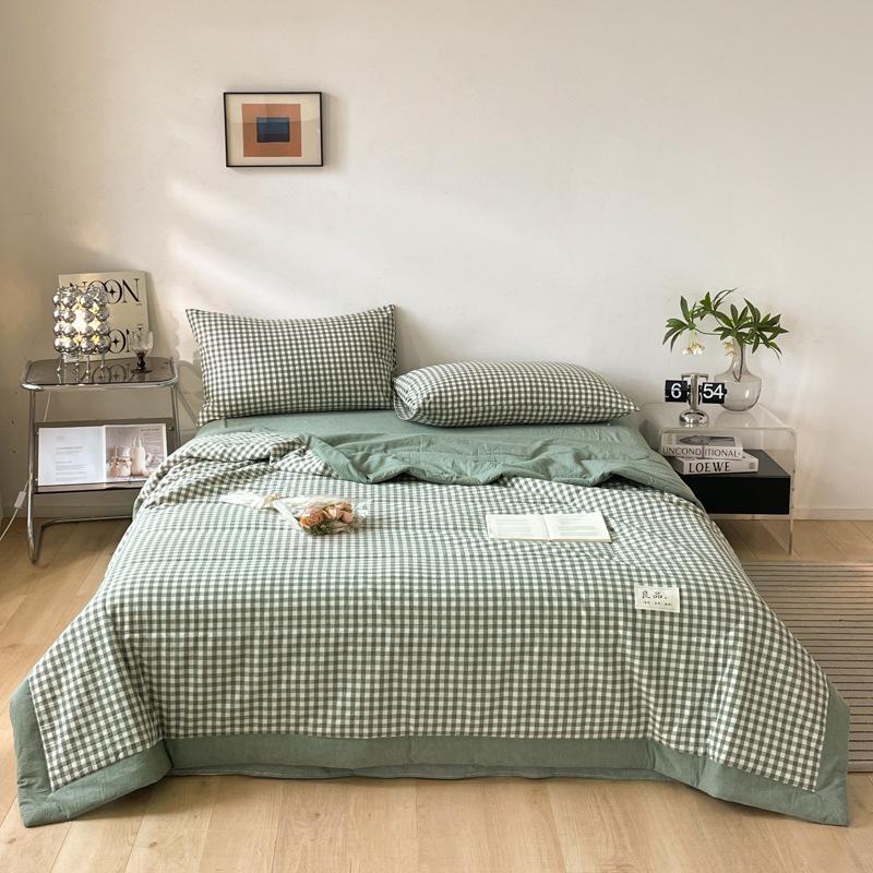 Washable Cotton Summer Quilt Set - Cooling, Air Conditioning Friendly, Single/Double 100x150cm Single Summer Quilt