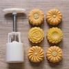 Midautumn Festival Chrysanthemum Cutter Moon Cake Mould Set for Cake Cookie